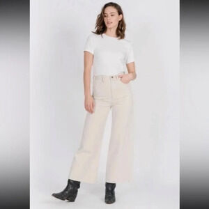Thrills Canyon Pants Wide Leg Flare Jeans Cream Women’s 30 Western 70s Retro